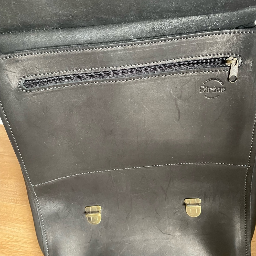 Diržas Handmade Genuine Leather Backpack Black Minimalist - Picture 6 of 10